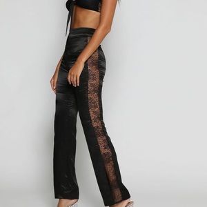 Meshki Black Side Silk Pant